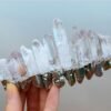 Natural raw crystal crown silver-plated moon headband Wicca photography props witch accessories  wedding bridal