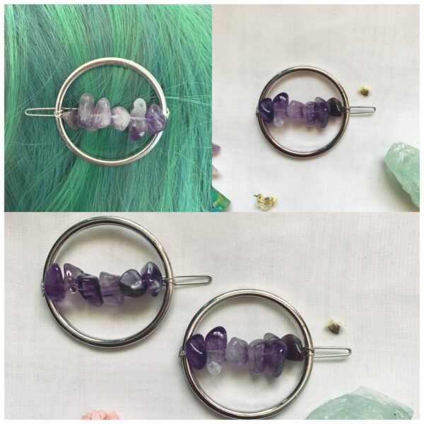 Natural raw crystal hairpin Wicca photography props witch accessories  wedding bridal gifts