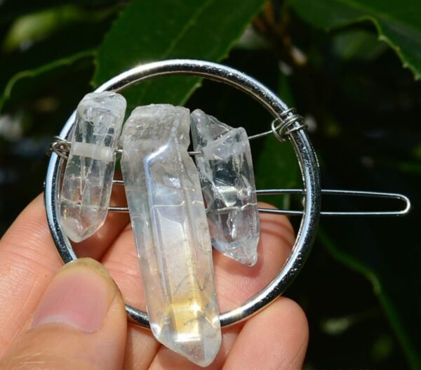 Natural raw crystal hairpin Wicca photography props witch accessories  wedding bridal gifts