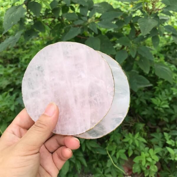 Magicun Crystal~Natural rose quartz crystal powder coaster coasters  stone coaster
