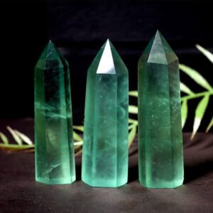 Magicun Crystal~Natural rough stone ornaments green fluorite hexagonal crystal column colorful  ornaments blue wholesale 	 quartz crystals