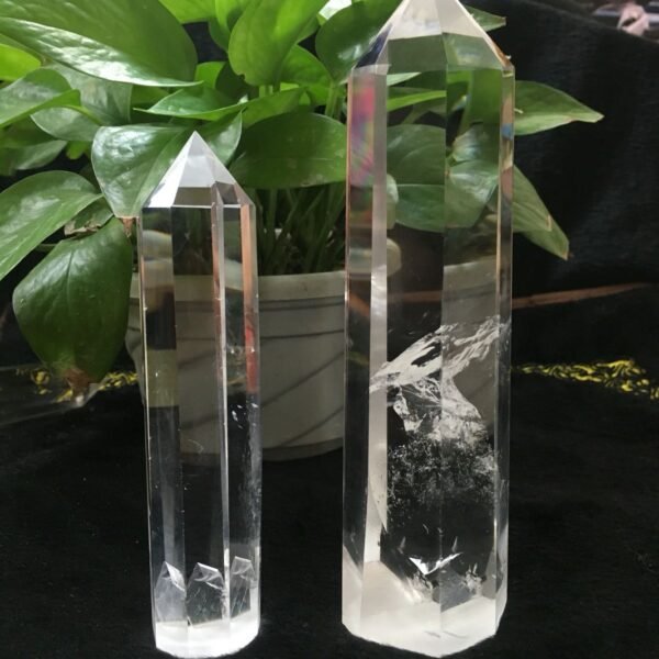 Magicun Crystal~Natural single-point double-pointed white crystal column crystal  ornaments crystal small crafts natural crystal crafts