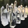 Magicun Crystal~Natural single-point double-pointed white crystal column crystal  ornaments crystal small crafts natural crystal crafts