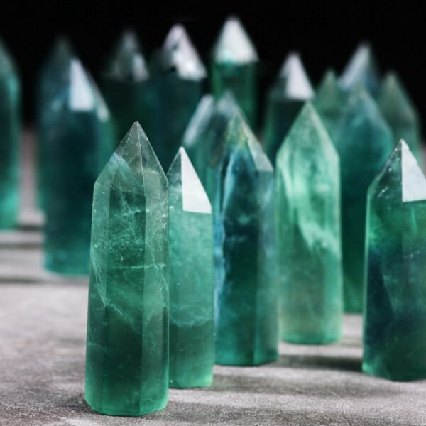 Magicun Crystal~Natural stone ornaments green fluorite purple  hexagonal crystal column colorful  ornaments wholesale natural crystal