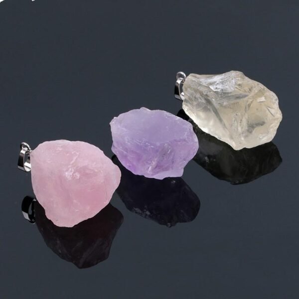 Magicun Crystal~Natural yellow purple  crystal jewelry icrystal stone pendant diy