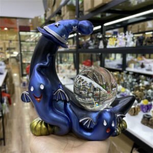 Naughty Moon Ghost Baby Model Resin Craft Ornaments Crystal Ball Base Home Office Decoration Accessories Suitable for 4-8cm Ball