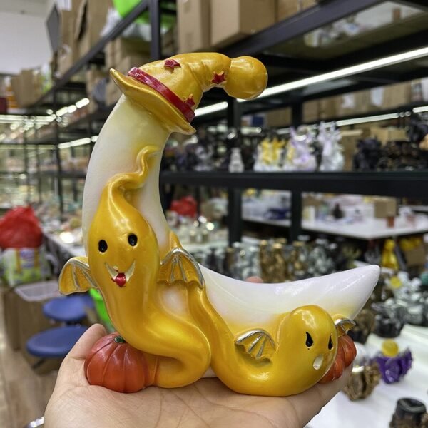 Naughty Moon Ghost Baby Model Resin Craft Ornaments Crystal Ball Base Home Office Decoration Accessories Suitable for 4-8cm Ball