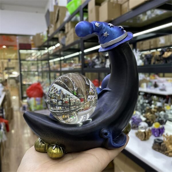 Naughty Moon Ghost Baby Model Resin Craft Ornaments Crystal Ball Base Home Office Decoration Accessories Suitable for 4-8cm Ball