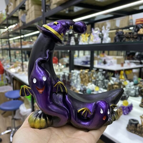 Naughty Moon Ghost Baby Model Resin Craft Ornaments Crystal Ball Base Home Office Decoration Accessories Suitable for 4-8cm Ball