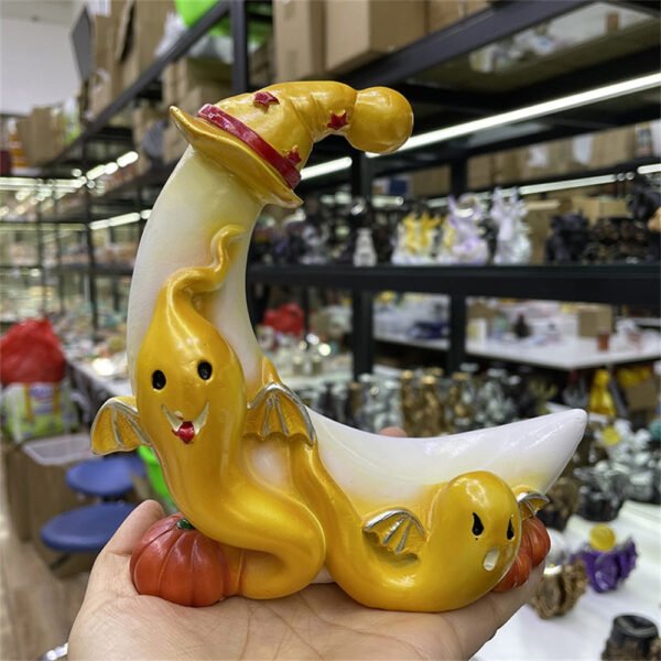 Naughty Moon Ghost Baby Model Resin Craft Ornaments Crystal Ball Base Home Office Decoration Accessories Suitable for 4-8cm Ball