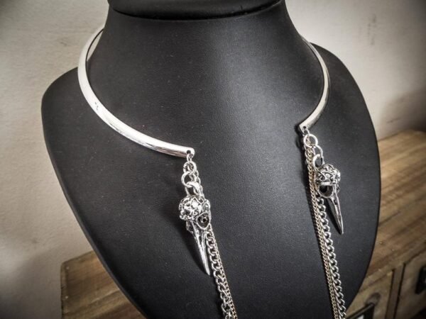 Necklace chains silver plated goth Skullbirds