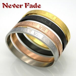 Viking Magic~Royal Roman Numerals Bracelet Men Punk Simple Gold & Silver Bracelet For Men Pave Cubic Zirconia Jewelry