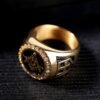 Magic Ring~ AG Stainless Steel Ring Men Vintage Gold Male Hiphop Rock Man Rings Retro Free Mason Freemasonry Masonic Punk Jewelry