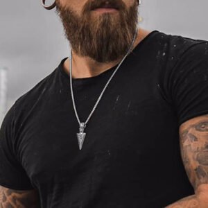 Viking Magic~Never Fade Amazing Price ARROWHEAD KUNAI PRIMAL NECKLACE FOR MEN SPEARHEAD JEWELLERY STAINLESS STEEL TRIBAL SURF PENDANT JEWELRY