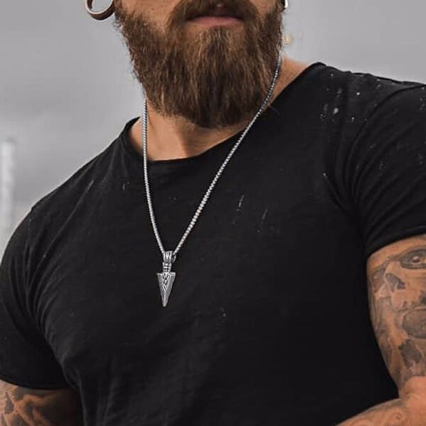 Viking Magic~Never Fade Amazing Price ARROWHEAD KUNAI PRIMAL NECKLACE FOR MEN SPEARHEAD JEWELLERY STAINLESS STEEL TRIBAL SURF PENDANT JEWELRY