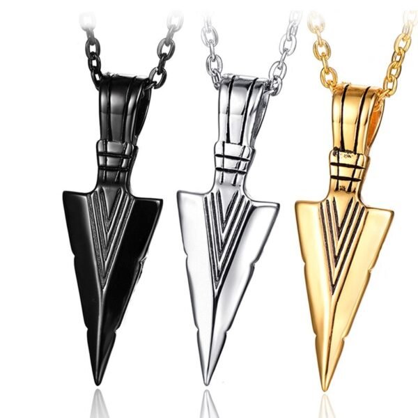 Viking Magic~Never Fade Amazing Price ARROWHEAD KUNAI PRIMAL NECKLACE FOR MEN SPEARHEAD JEWELLERY STAINLESS STEEL TRIBAL SURF PENDANT JEWELRY