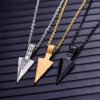 Viking Magic~Never Fade Amazing Price ARROWHEAD KUNAI PRIMAL NECKLACE FOR MEN SPEARHEAD JEWELLERY STAINLESS STEEL TRIBAL SURF PENDANT JEWELRY