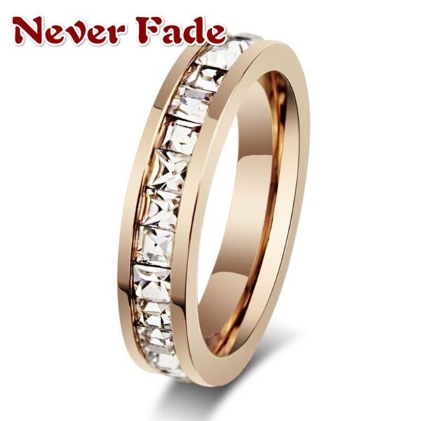 Magic Ring~ Female Crystal CZ Stone Ring Vintage Stainless Steel Women Wedding Rings Fashion Promise Yellow Gold Engagement Ring