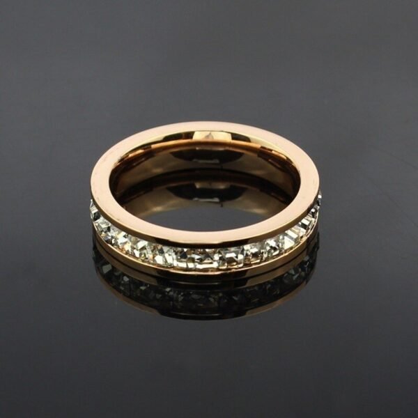 Magic Ring~ Female Crystal CZ Stone Ring Vintage Stainless Steel Women Wedding Rings Fashion Promise Yellow Gold Engagement Ring