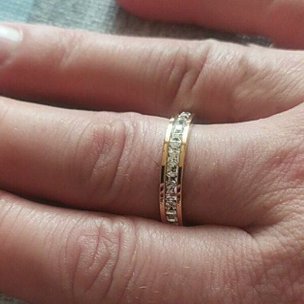 Magic Ring~ Female Crystal CZ Stone Ring Vintage Stainless Steel Women Wedding Rings Fashion Promise Yellow Gold Engagement Ring