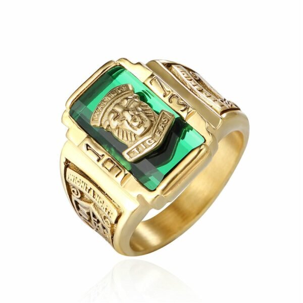 Magic Ring~ Gold Tone Stainless Steel Colorful Rhinestone 1973 Walton Tigers Signet Rings for Men Male