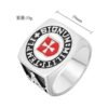 Magic Ring~ Male Iron Knights Templar Cross Silver Freemason Masonic Band Stainless Steel Ring Mason Jewelry Rings for Men HF339