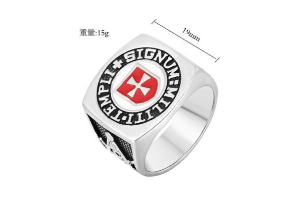 Magic Ring~ Male Iron Knights Templar Cross Silver Freemason Masonic Band Stainless Steel Ring Mason Jewelry Rings for Men HF339