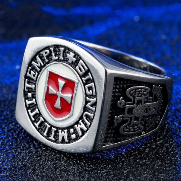 Magic Ring~ Male Iron Knights Templar Cross Silver Freemason Masonic Band Stainless Steel Ring Mason Jewelry Rings for Men HF339