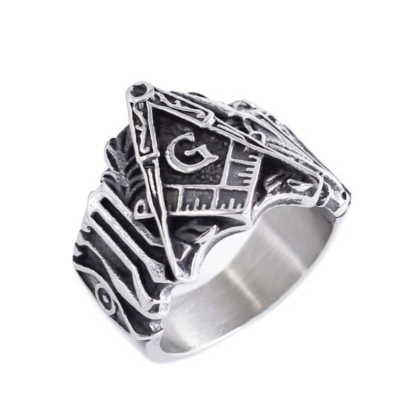 Magic Ring~ Men Freemason Ring Silver Stainless Steel Masonic Symbol Rings Freemasonry Knights Templar Jewelry
