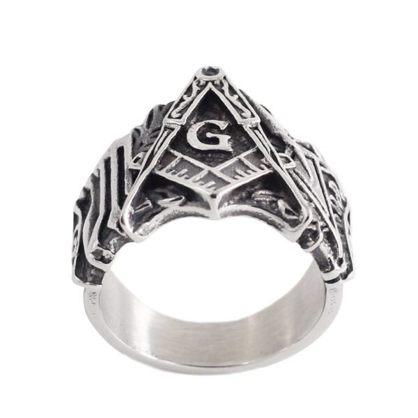 Magic Ring~Never Fade Men Freemason Ring Silver Stainless Steel Masonic Symbol Rings Freemasonry Knights Templar Jewelry