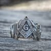 Magic Ring~Never Fade Men Freemason Ring Silver Stainless Steel Masonic Symbol Rings Freemasonry Knights Templar Jewelry
