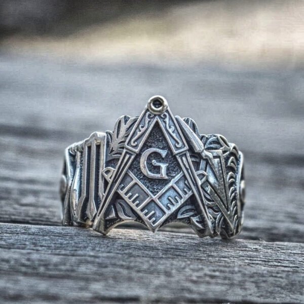 Magic Ring~Never Fade Men Freemason Ring Silver Stainless Steel Masonic Symbol Rings Freemasonry Knights Templar Jewelry