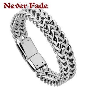 Viking Magic~Never Fade Men Punk bracelet Titanium steel Men's Gold Silver Link hand Chains Bracelet Bangles Trendy Bracelets For Man Gifts