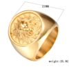 Magic Ring~ Men Ring Punk Gold Lion Ring Stainless steel Biker Round Animal Rings Jewelry Party Power Design high quality Jewelry