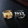 Magic Ring~Never Fade Men's Fashion Punk Rock Biker Skull Fist FW Ring, Vintage Gothic Cross Ring US Size 7 To 13 HF485
