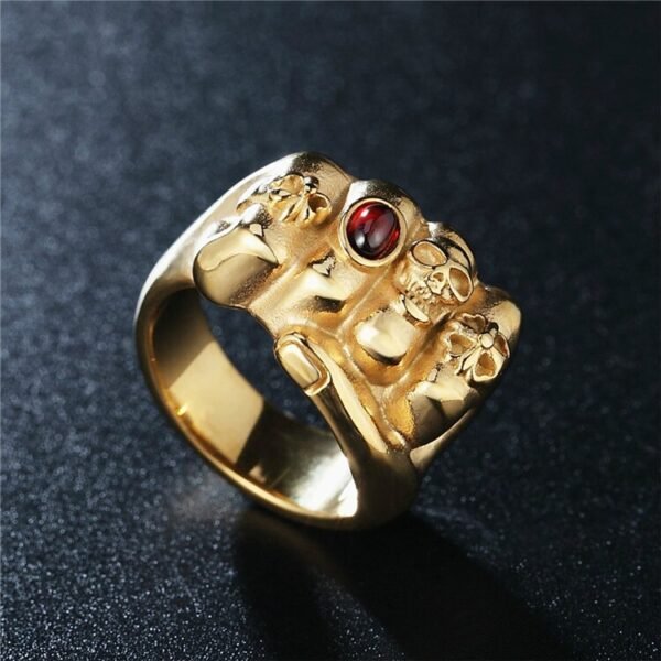 Magic Ring~ Men's Fashion Punk Rock Biker Skull Fist FW Ring, Vintage Gothic Cross Ring US Size 7 To 13 HF485