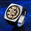 Magic Ring~ Men's Gold silver plated Mason Signet Ring Stainless Steel Freemason Masonic Rings For Men Party ring Jewelry HF328