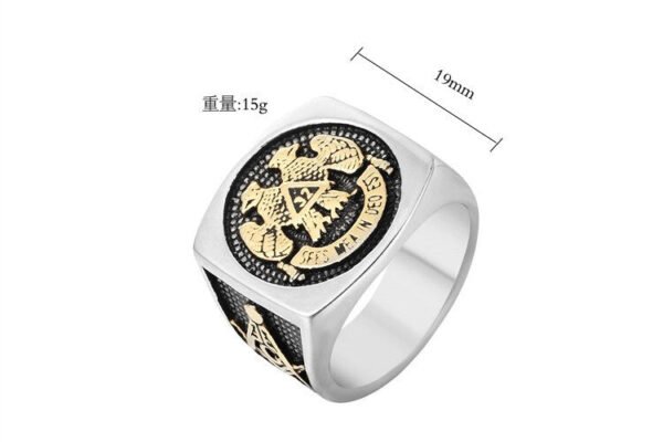 Magic Ring~ Men's Gold silver plated Mason Signet Ring Stainless Steel Freemason Masonic Rings For Men Party ring Jewelry HF328