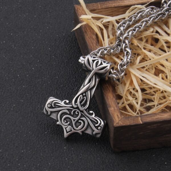Never Fade Mix Gold thor's hammer mjolnir necklace viking scandinavian norse viking necklace Men Stainless Steel gift