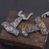 Never Fade Mix Gold thor's hammer necklace viking scandinavian Odin viking necklace Men Stainless Steel gift