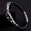 Viking Magic~Never Fade New Frosted Stainless Steel Bike Chain Bracelet Men Bicycle Motorcycle Mens Leather Bracelets Jewelry Ghost Rider