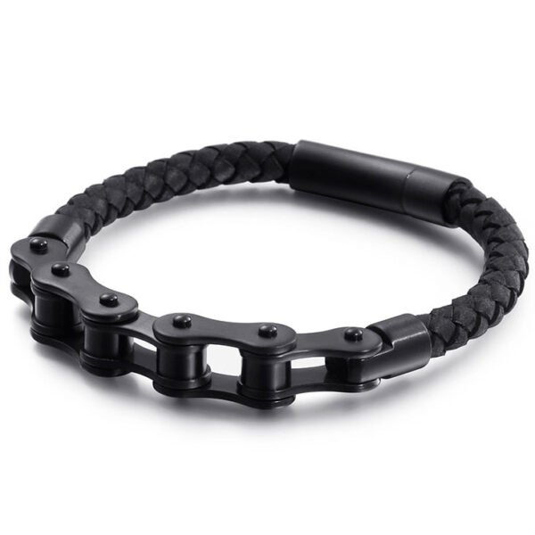 Viking Magic~Never Fade New Frosted Stainless Steel Bike Chain Bracelet Men Bicycle Motorcycle Mens Leather Bracelets Jewelry Ghost Rider