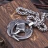 Never Fade Norse Raven Necklace Odin Viking Pendant Crow Runes Thor Hammer Mjolnir Talisman Vintage Eagle Men Necklace Women