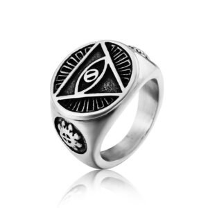 Magic Ring~ Popular Personality Ring Masonic Triangle Eyes Devil Eyes Men's Alloy Ring Fashion Jewelry  HF038