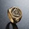 Magic Ring~ Popular Personality Ring Masonic Triangle Eyes Devil Eyes Men's Alloy Ring Fashion Jewelry  HF038