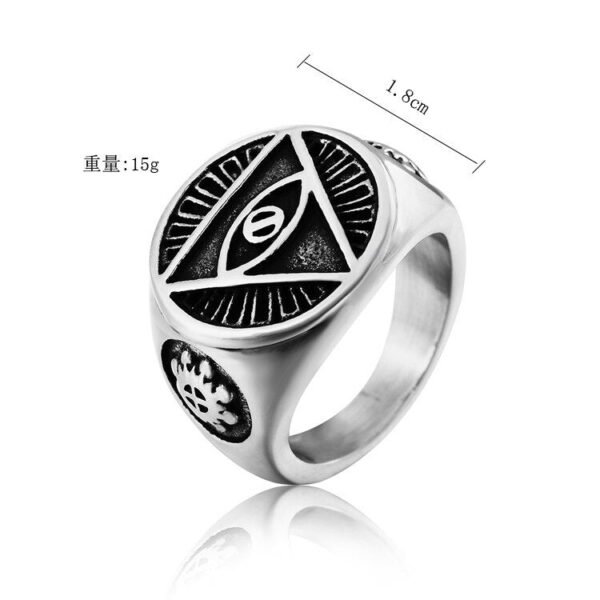 Magic Ring~ Popular Personality Ring Masonic Triangle Eyes Devil Eyes Men's Alloy Ring Fashion Jewelry  HF038