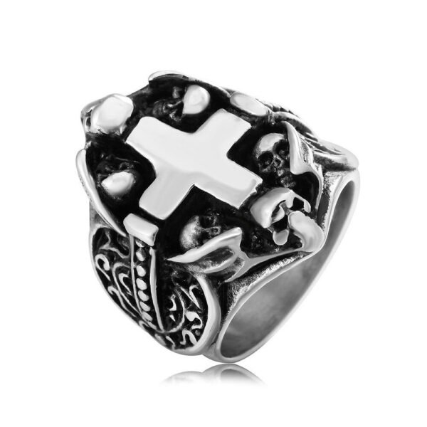 Magic Ring~Never Fade Punk Ring Casting Skull Viking Cross for Men Vintage Biker Party Gift Gothic Male Jewelry Hand Accessories HF062