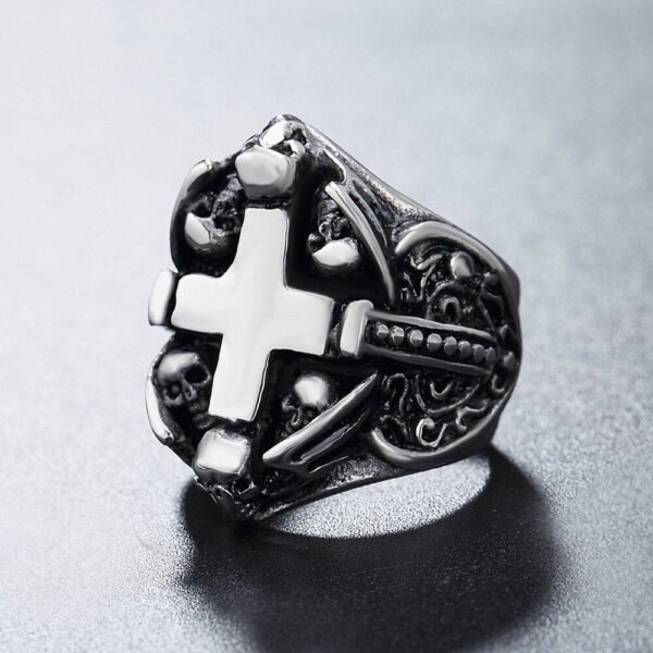 Magic Ring~Never Fade Punk Ring Casting Skull Viking Cross for Men Vintage Biker Party Gift Gothic Male Jewelry Hand Accessories HF062