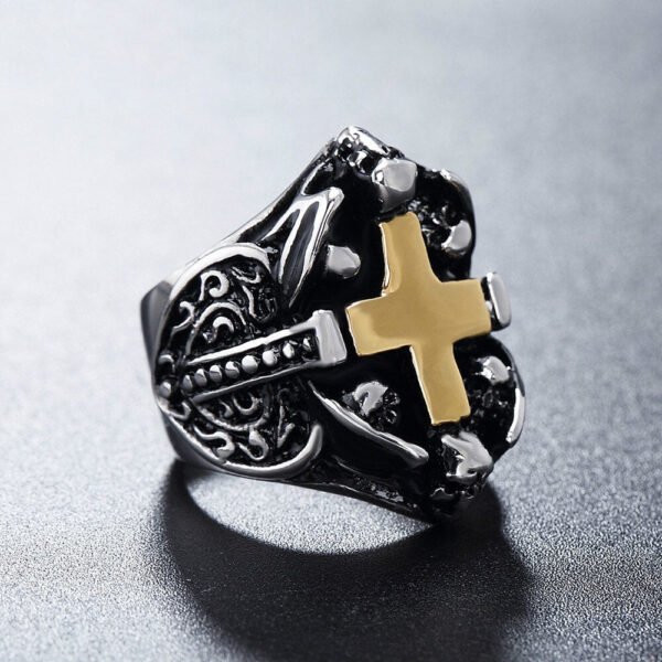 Magic Ring~Never Fade Punk Ring Casting Skull Viking Cross for Men Vintage Biker Party Gift Gothic Male Jewelry Hand Accessories HF062