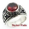 Magic Ring~ Rider Motorcycle Style Unisex Stainless Steel Cool Ride To Live,Live To Live Cross Red Stone Classic Biker Ring RR50